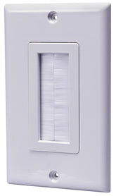 Amerelle VWPTBRW Wallplate, 1 -Gang, Plastic, White, Screw Mounting